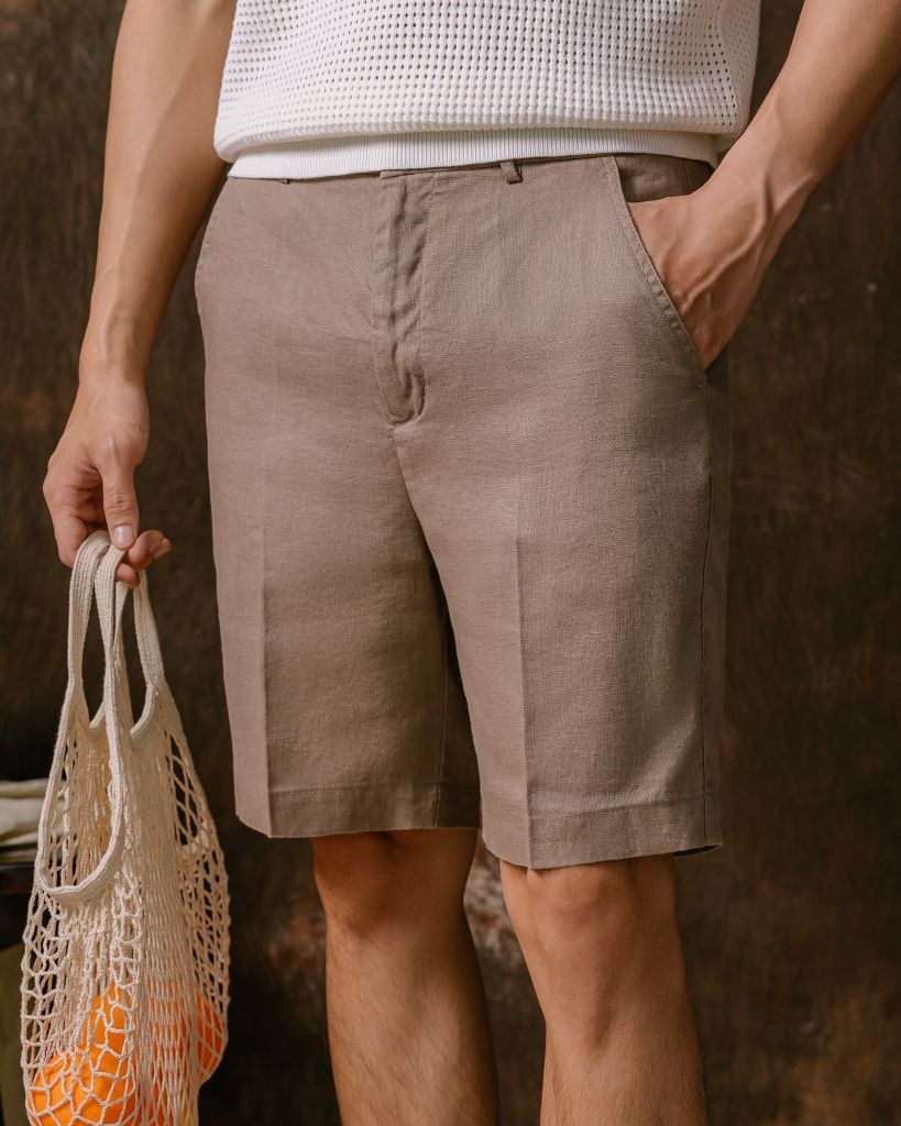 Quần Short Linen Bycotton Màu Ruốc - SS2