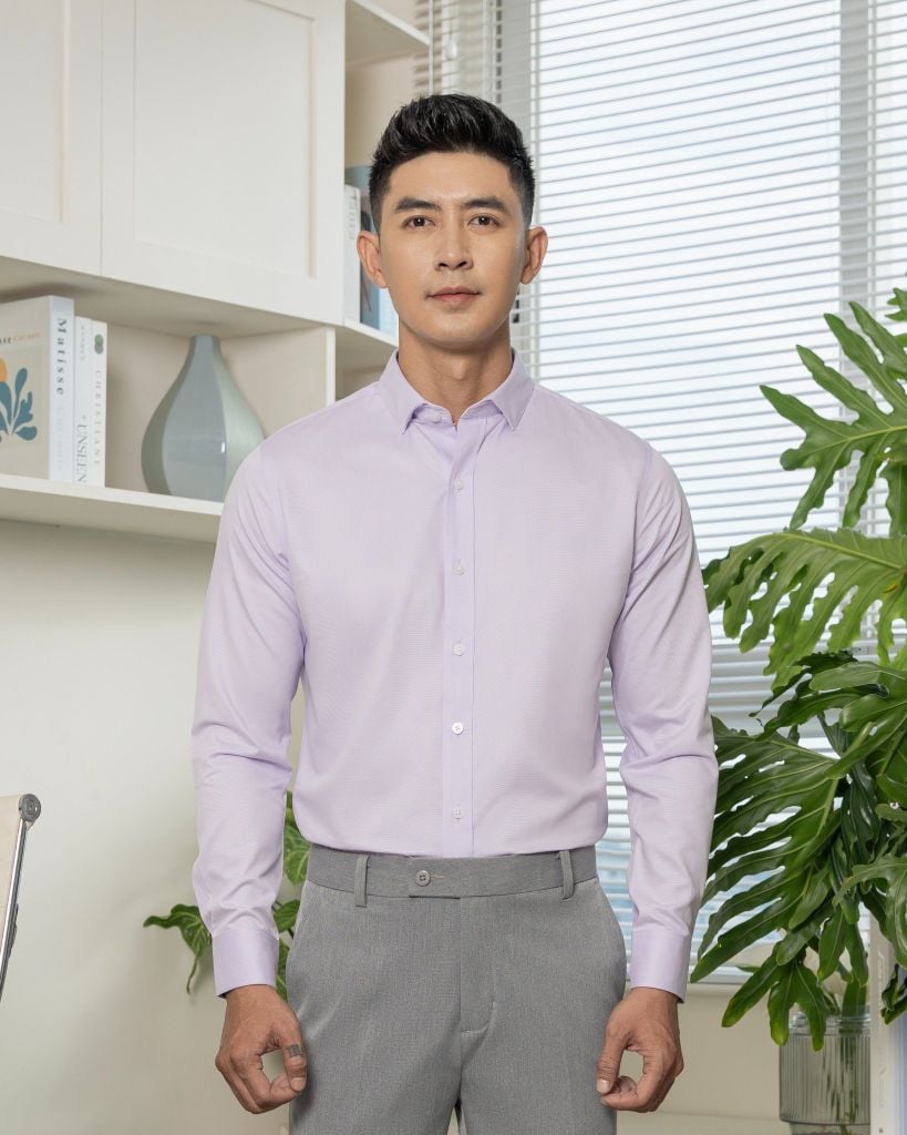 Áo Sơ Mi Công Sở Nam Bamboo Cotton Tím