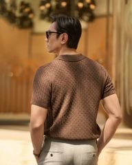 Áo Thun Polo Dệt Kim Twist - Nâu