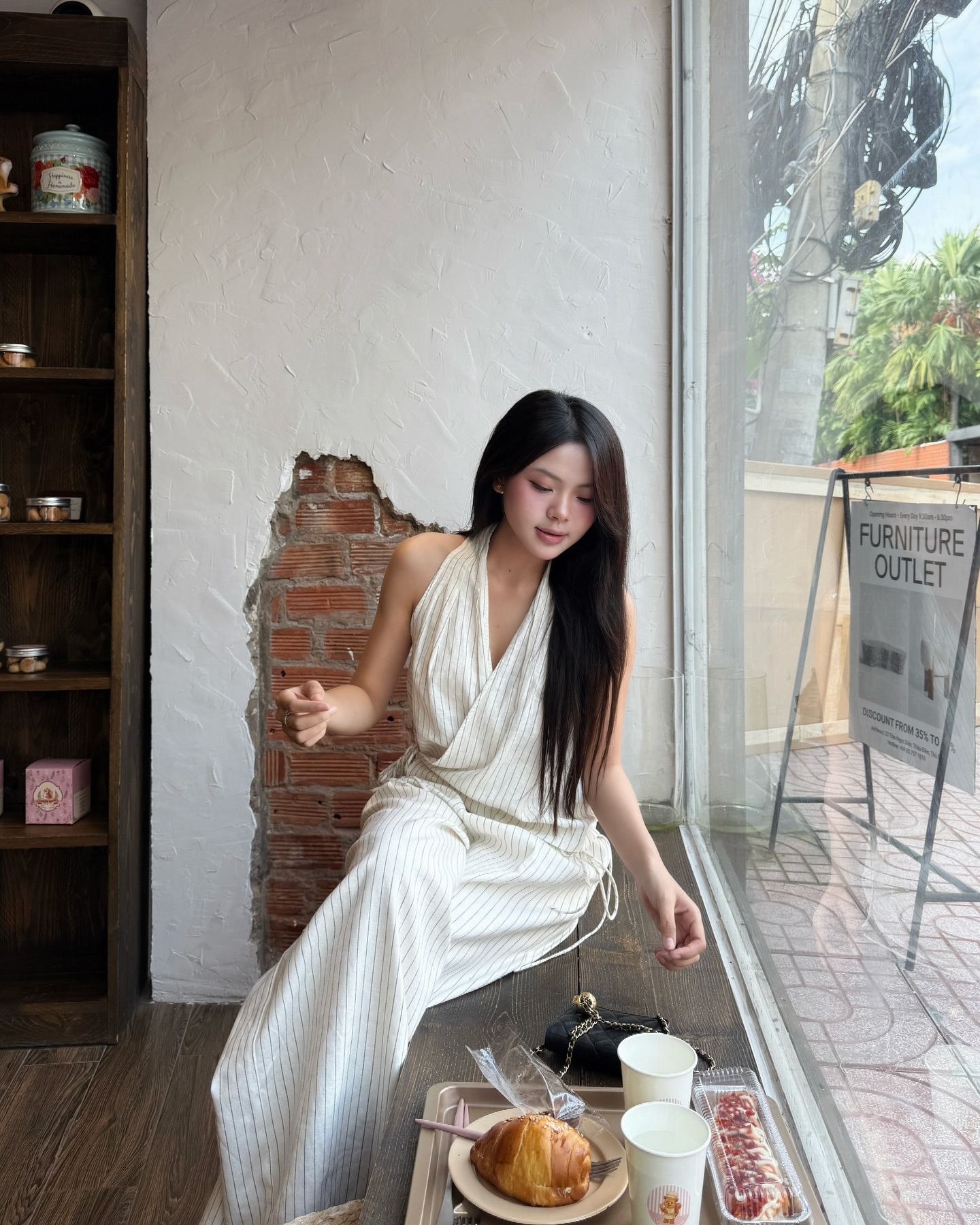  K Closet Black Striped Linen Set 