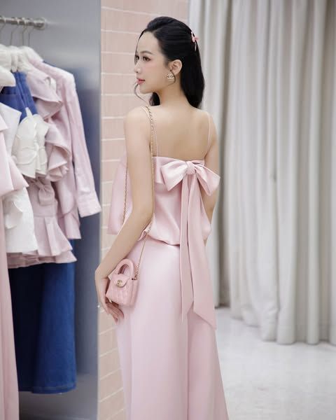  Set 2 Món áo lụa quần ống rộng  - Bubble Top with Back Bow & Wide Pants Set K Closet S4015 