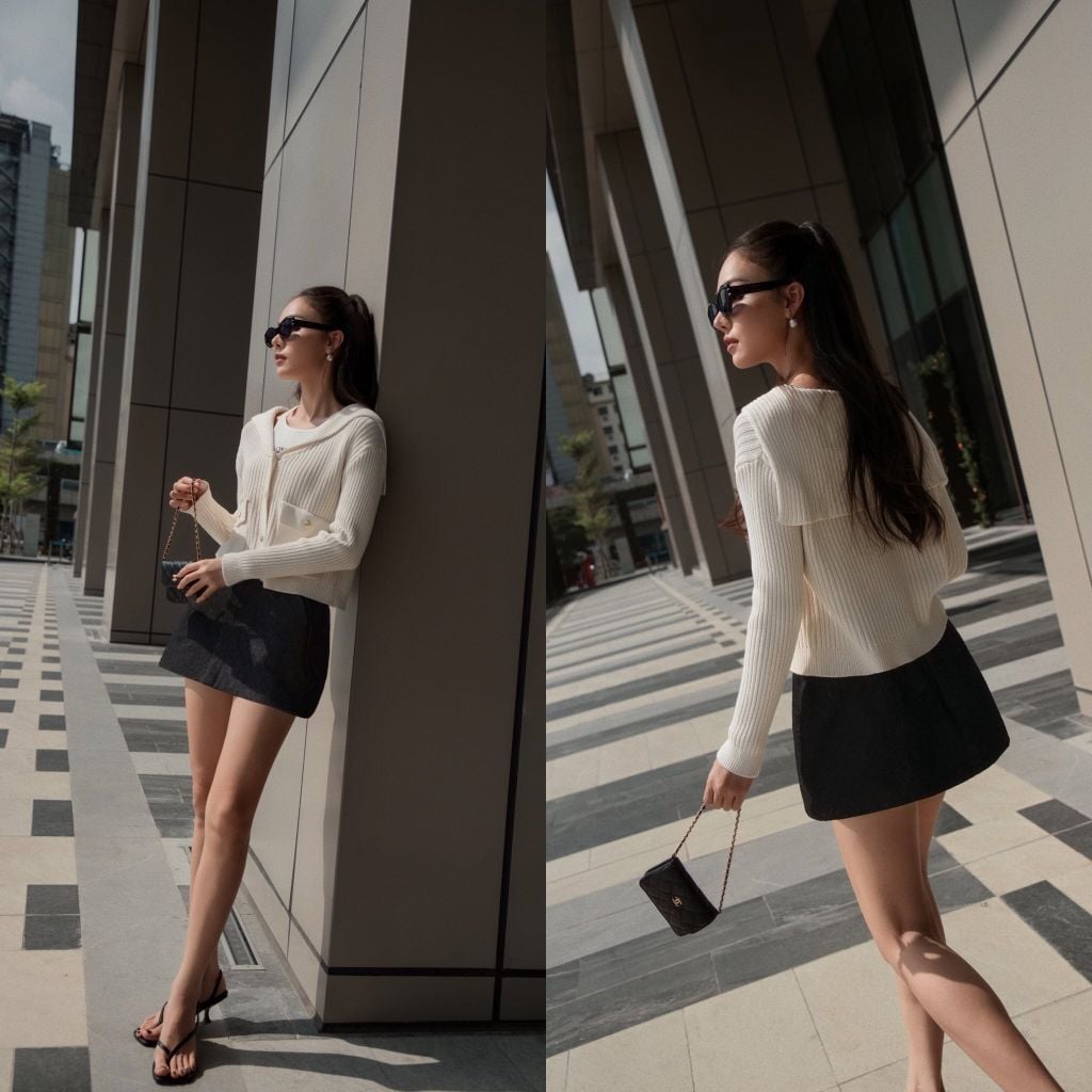  ÁO LEN CARDIGAN TÚI HỘP K CLOSET A2031 