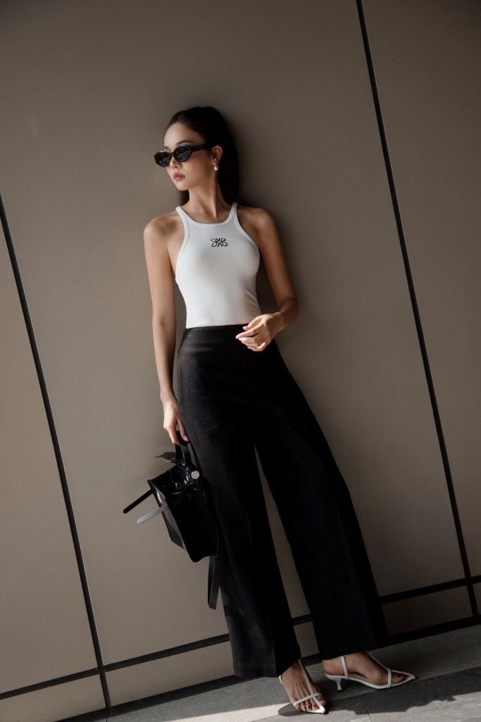  K Closet High-Waisted Wide Leg Black Denim Pants 