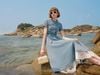  Phoebe Blue Denim Shirt Midi Dress / Đầm Jeans Xanh Cổ Sơ Mi Dáng Dài Thắt Eo 