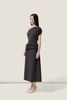  Twisted Off-Shoulder Dark Grey Jersey Dress – K CLOSET 26 