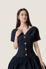  Dark Indigo Denim V-Neck Mini Dress – K CLOSET March 26 