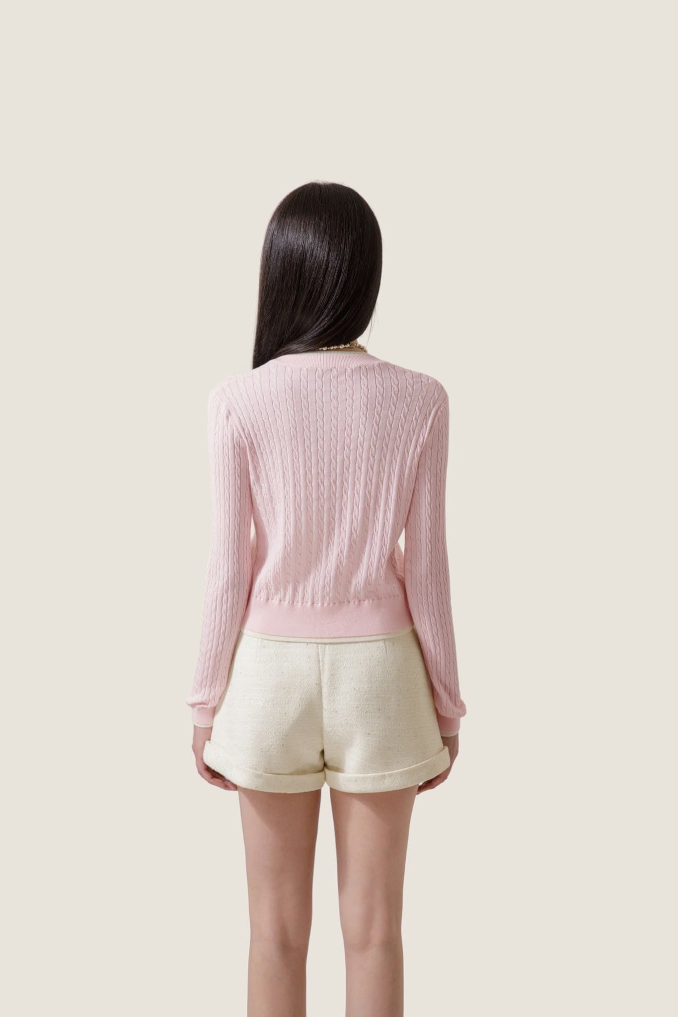  Refined Pink Bow-Detail Knit Cardigan – K CLOSET Spring 2026 