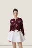  Embroidered Rose Burgundy Knit Cardigan – K CLOSET Spring 2026 