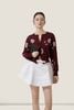  Embroidered Rose Burgundy Knit Cardigan – K CLOSET Spring 2026 