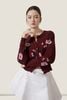  Embroidered Rose Burgundy Knit Cardigan – K CLOSET Spring 2026 