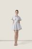  Cape Collar Light Grey Striped Belted Mini Dress – K CLOSET March 26 