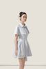  Cape Collar Light Grey Striped Belted Mini Dress – K CLOSET March 26 