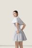  Cape Collar Light Grey Striped Belted Mini Dress – K CLOSET March 26 