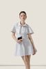  Cape Collar Light Grey Striped Belted Mini Dress – K CLOSET March 26 