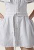  Cape Collar Light Grey Striped Belted Mini Dress – K CLOSET March 26 