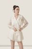  Wrap White Chiffon Lace-Trim Blazer Dress – K CLOSET 26 