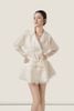  Wrap White Chiffon Lace-Trim Blazer Dress – K CLOSET 26 
