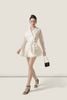  Wrap White Chiffon Lace-Trim Blazer Dress – K CLOSET 26 