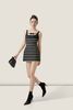  Black & White Striped Bow Detail Square Neck Sleeveless Tweed Mini Dress -  K CLOSET CRUISE 2026 