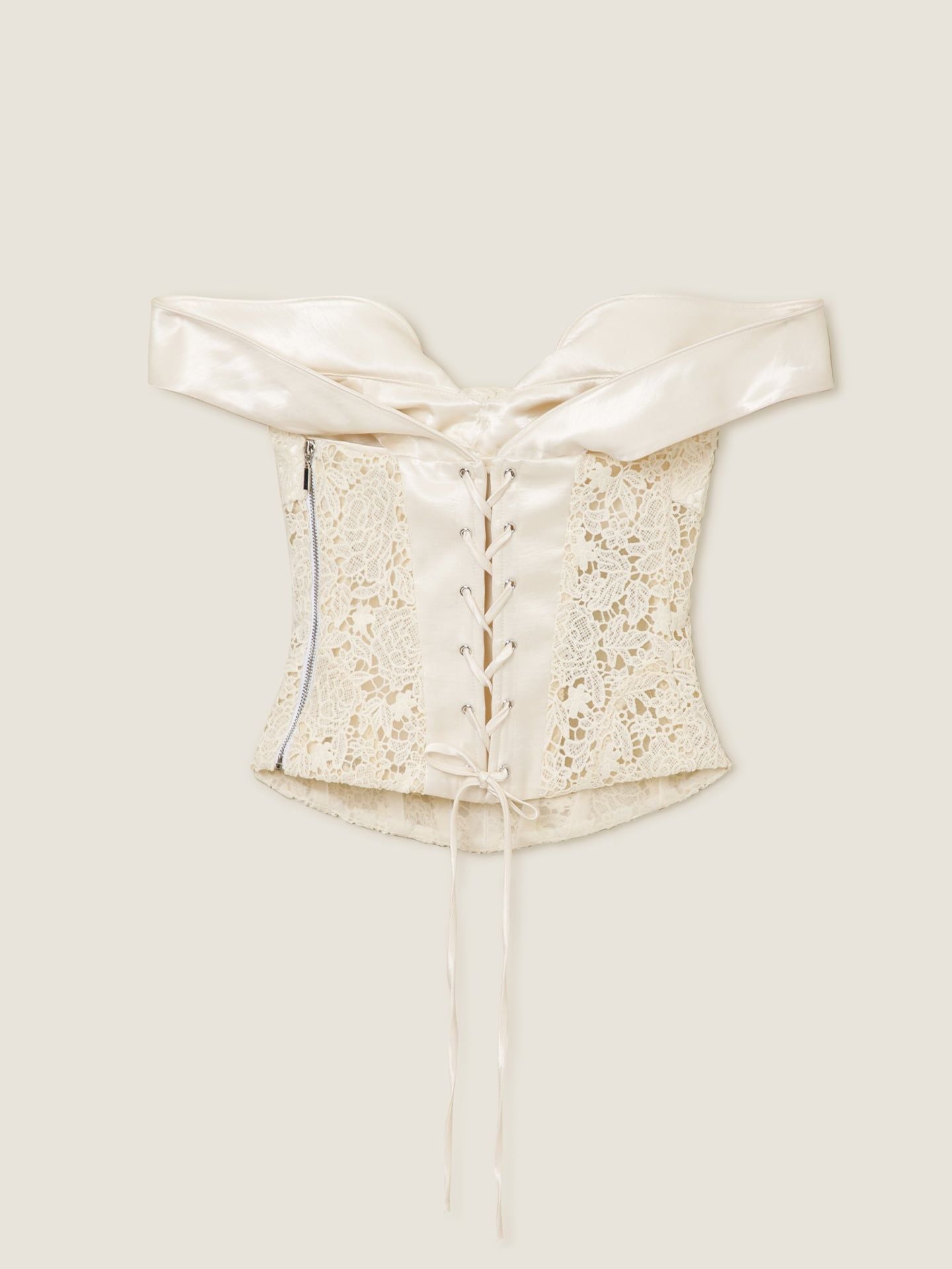  Off-shoulder Cream Lace Corset Top – K CLOSET 26 