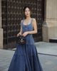  K Closet Sleeveless Tiered Denim Midi Dress 