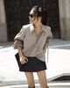  K Closet Elegant Long Sleeve Shirt with Drawstring Sleeves 