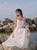  Corset White Embroidered Floral Midi Dress/Đầm Dây Corset Màu Trắng Chất Muslin Thêu Hoa Kiểu Dáng Midi 