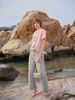 Short Sleeve Pink Cotton Seashell Print T-shirt 