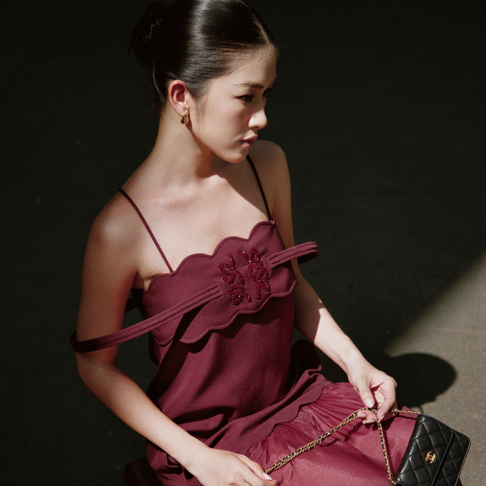  Đầm tiệc thiết kế thanh lịch sang trọng - Flowy Yellow Party Dress with Elegant Bow K Closet D2031 