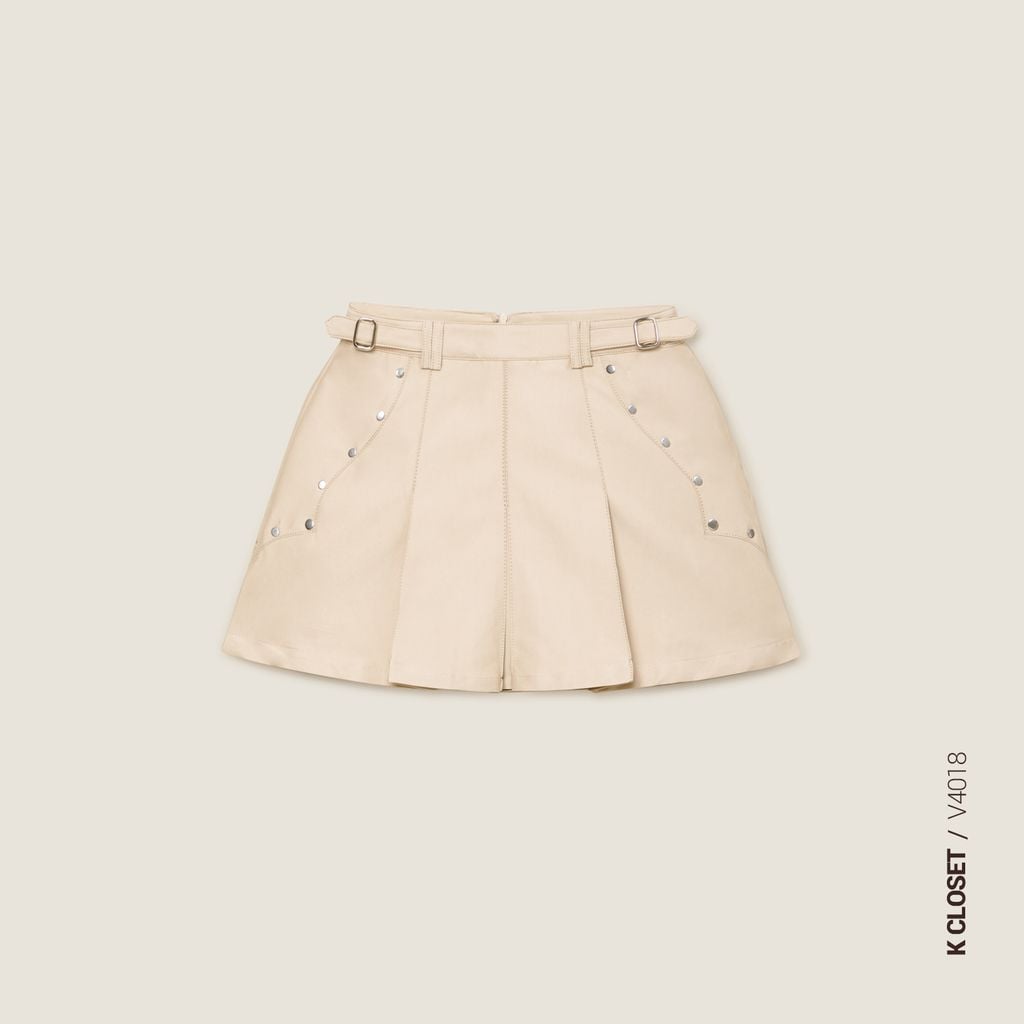  K Closet Buttoned Pleated Mini Skirt 