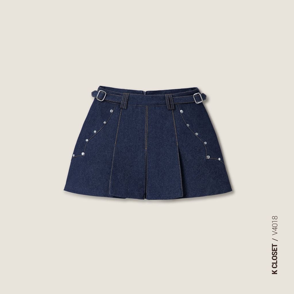  K Closet Buttoned Pleated Mini Skirt 