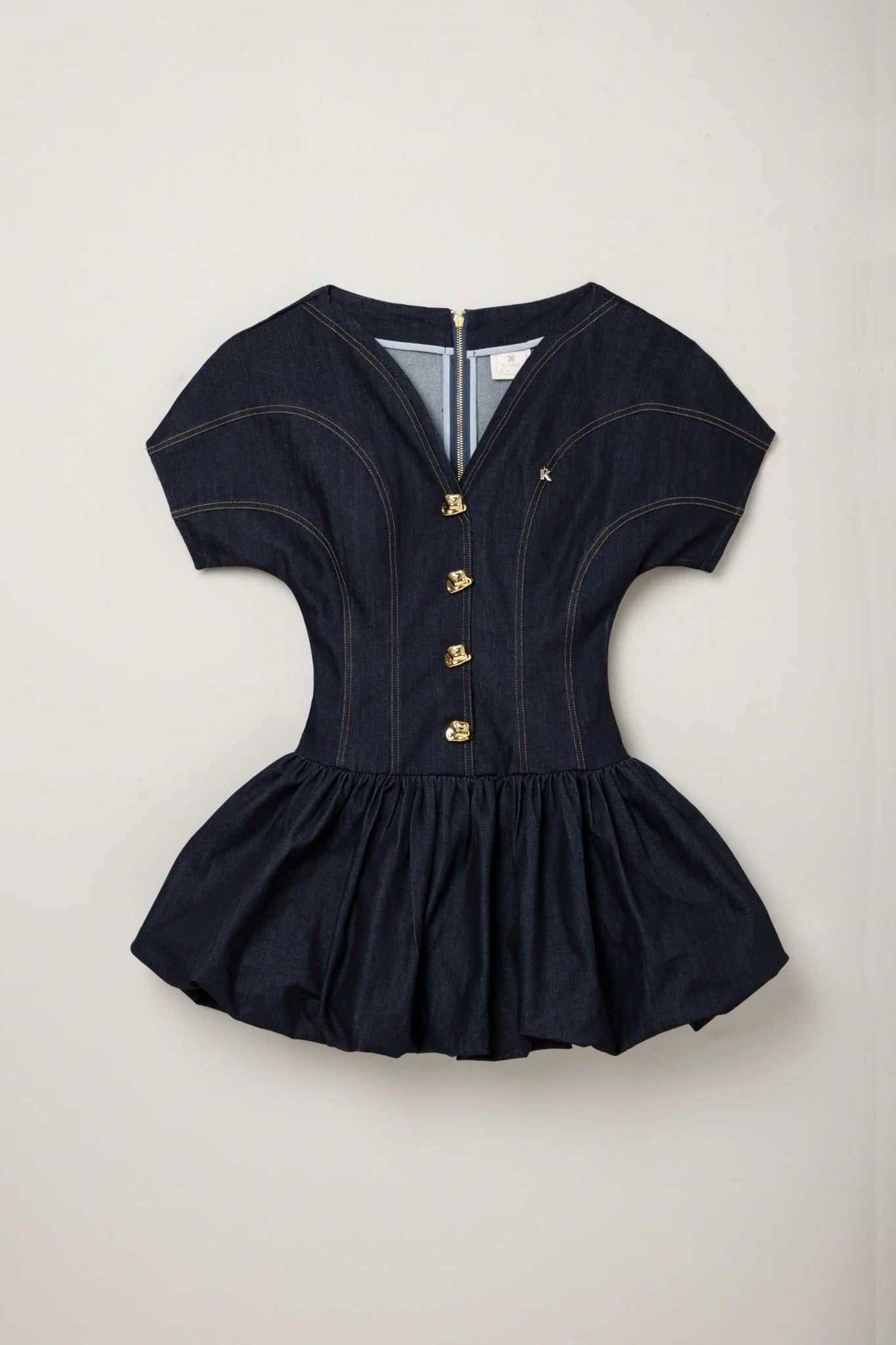  Dark Indigo Denim V-Neck Mini Dress – K CLOSET March 26 