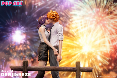  Denji & Reze Sweet Kiss - Chainsaw Man - POP ART Studio 