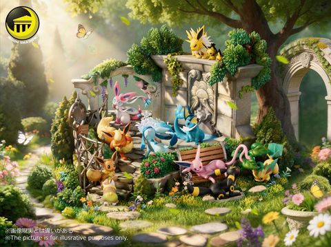 Eevee Family Anniversary Garden Diorama - Pokemon - MoonShadow Studio 