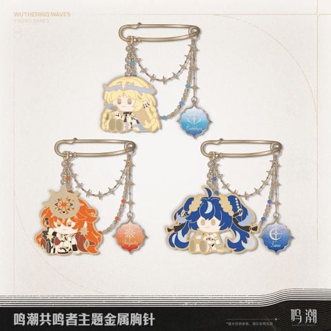  Ghim cài kim loại - By Sun's Scourge, By Moon's Revelation - Wuthering Waves 