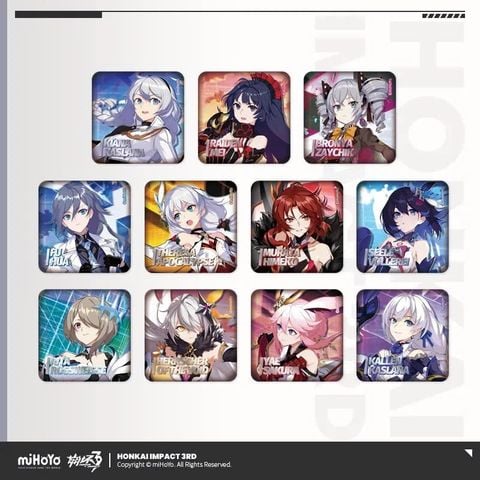  Huy hiệu hologram vuông Valkyrie - CG Series - Honkai Impact 3 