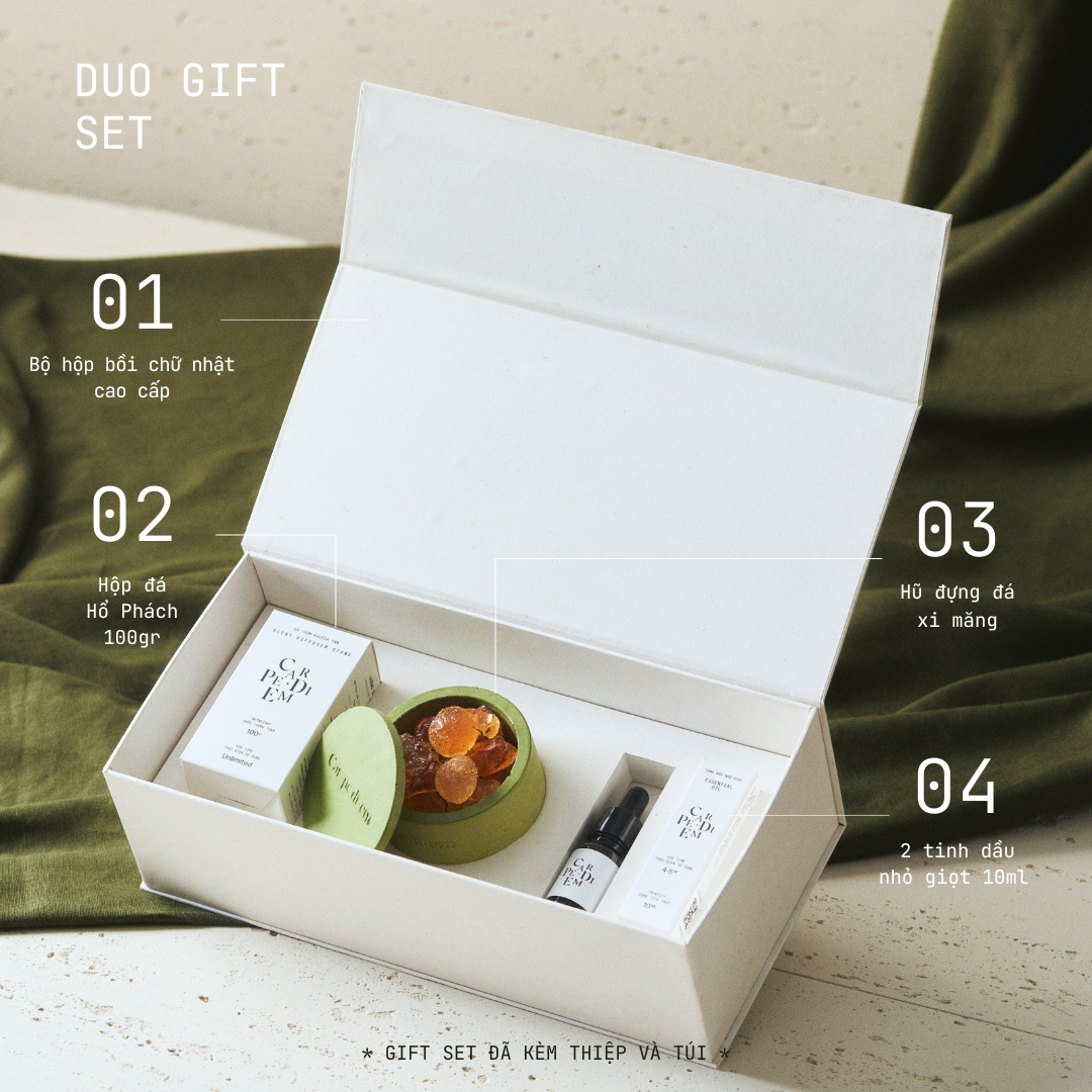  DUO GIFT SET - Bộ quà tặng đá thơm và tinh dầu 