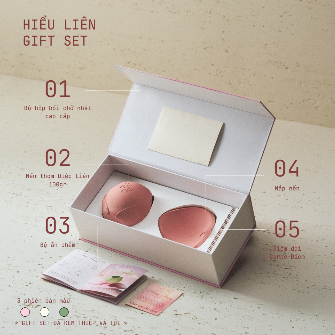  HIỂU LIÊN GIFT SET - Bộ quà tặng nến thơm từ cảm hứng Hoa Sen 