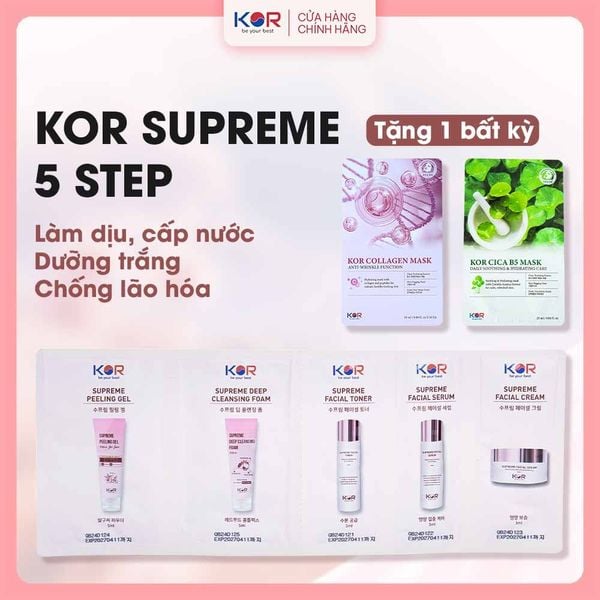  Bộ kít KOR Supreme 5 Step Travel Kit - Bộ Mỹ Phẩm Du Lịch KOR 
