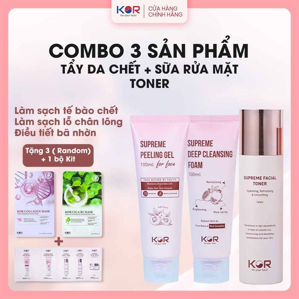  Bộ Thanh Lọc Làn Da ( Tẩy da chết + Sữa rửa mặt + Toner ) 