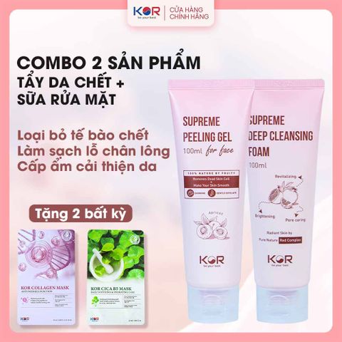  Bộ Đôi Sạch Sâu KOR ( Tẩy da chết + sữa rửa mặt ) 