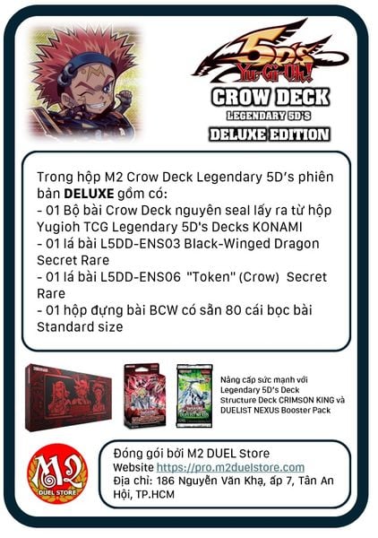 Hộp thẻ bài Yugioh TCG Legendary 5D's: CROW DECK - L5DD-ENC - Chính hãng M2 DUEL Store