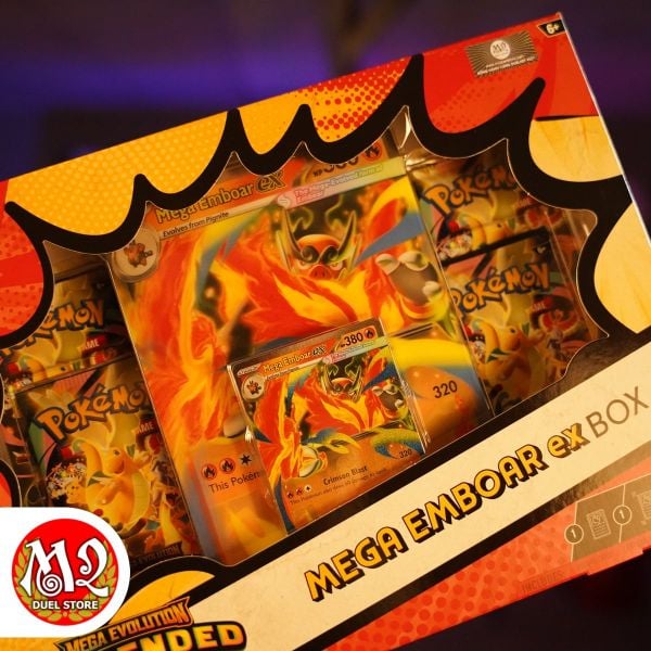 Hộp thẻ bài Pokemon TCG Mega Evolution Ascended Heroes Mega Emboar Ex Box ME2.5 - Chính hãng Nintendo