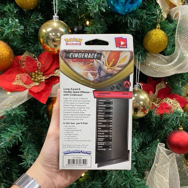 077 Hộp thẻ bài Pokemon Sword & Shield - CINDERACE - Theme Deck - Bạc màu