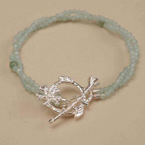 BLOSSOM CLASP GREEN STONE BRACELET (S)