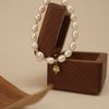  CLOVER LEAF - BOLD RICE SHAPE PEARL MIX ORBIT BRACELET 