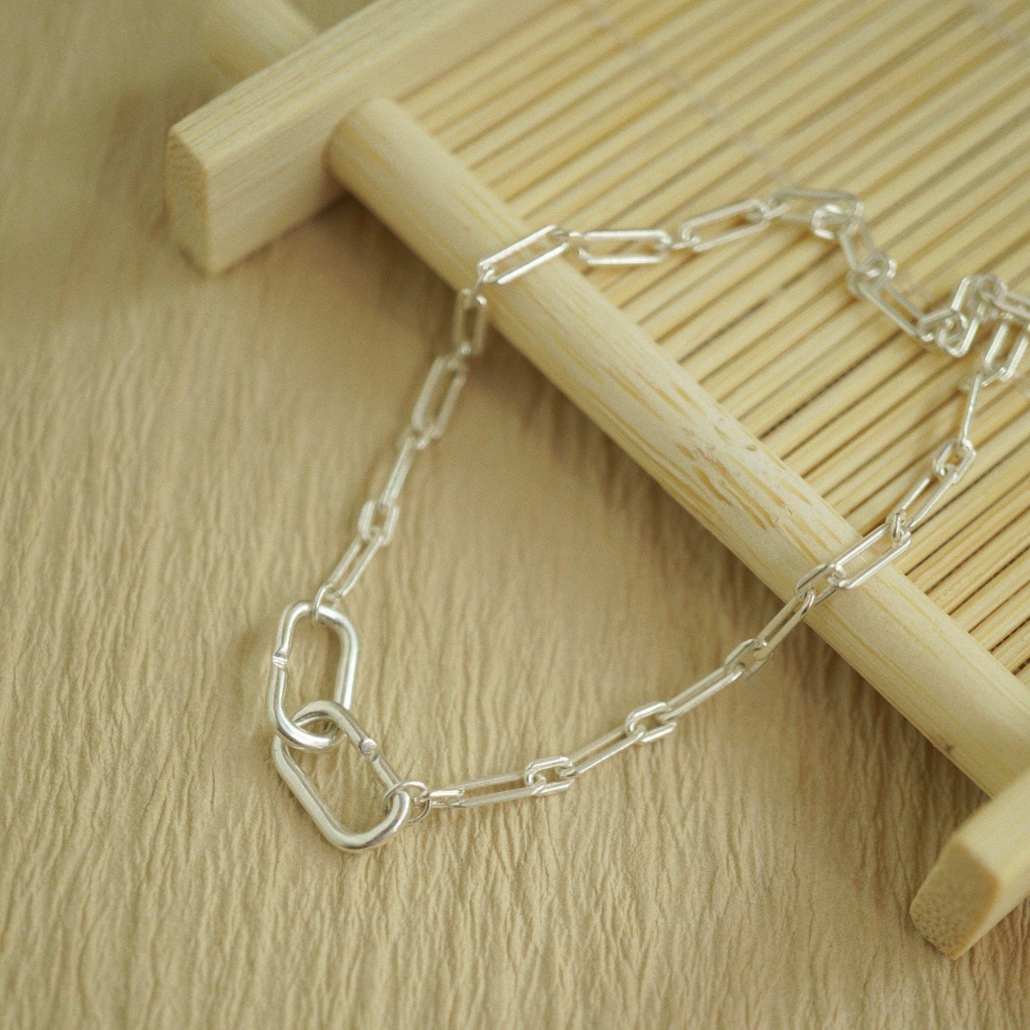  DOUBLE RECTANGLE CLASP - ALTERNATING PAPERCLIP BRACELET (S) 