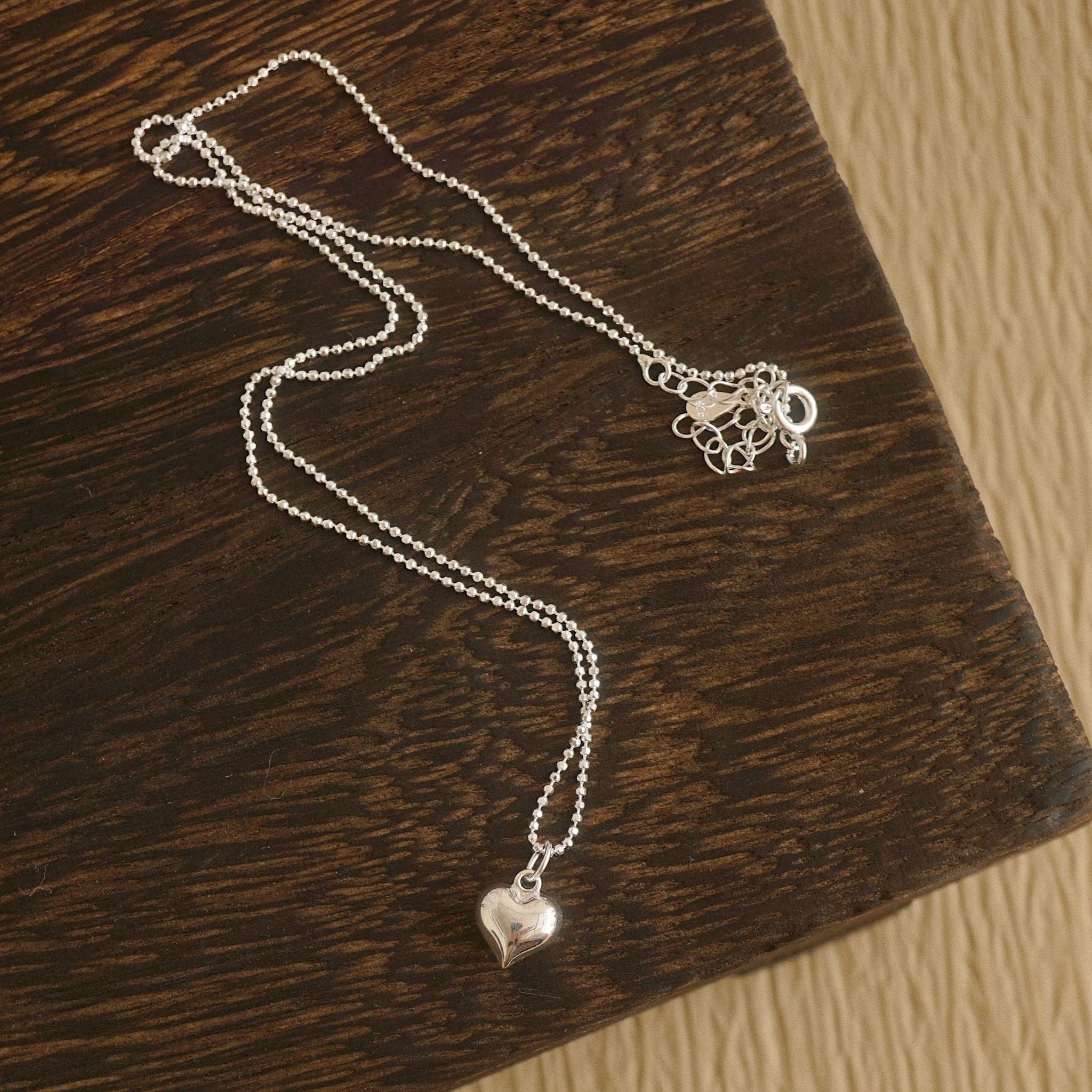  PUFF HEART BEADED CHAIN NECKLACE (S) 