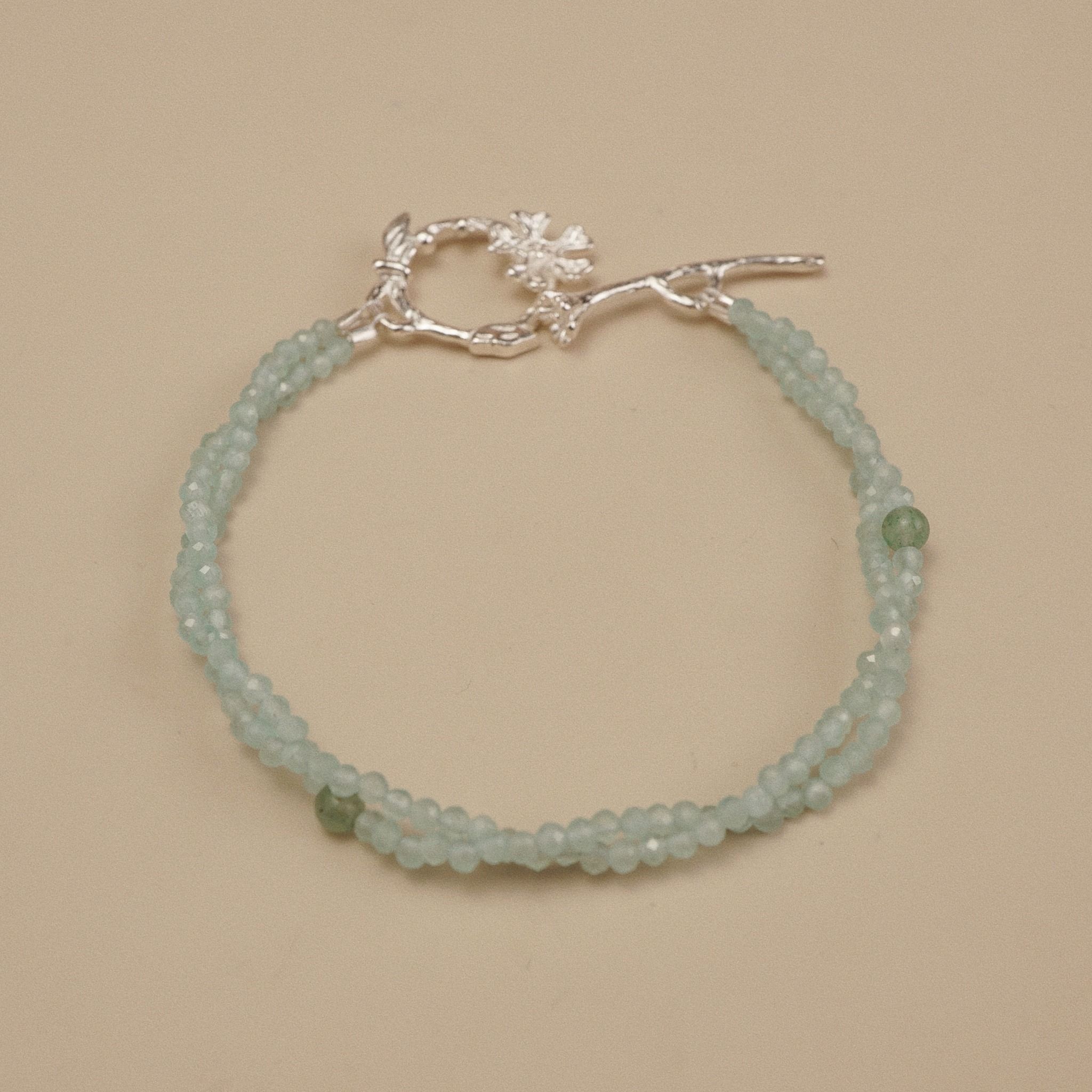  BLOSSOM CLASP GREEN STONE BRACELET (S) 