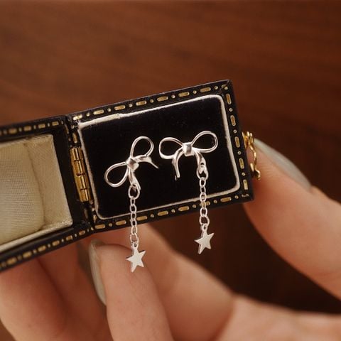 BOW STAR DROP EARRINGS (S)